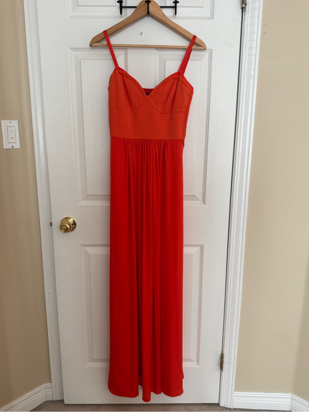 Bcbgmaxazria Red Spaghetti-Strap Maxi Dress